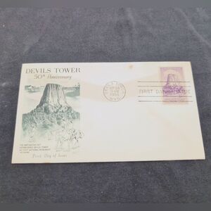 1956 Devil's Tower Wyoming  First Day Issue Envelope September 24th